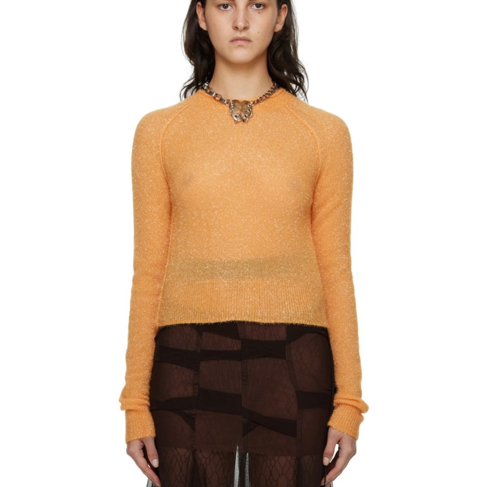 Acne Metallic Orange Crewneck Sweater - Size S